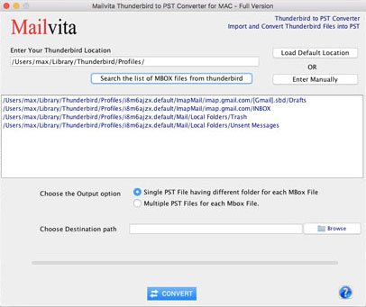 Mailvita Thunderbird to PST for Mac Screenshot