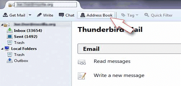 thunderbird address book server outlook
