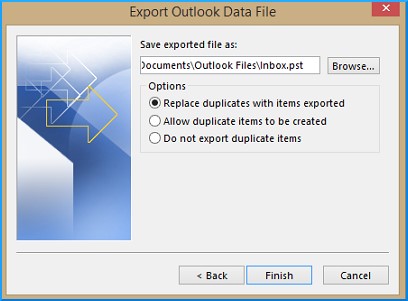 save the exported file or copy the path. Click Finish