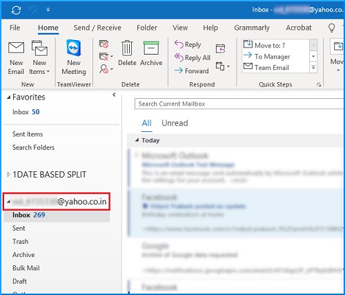 Yahoo Mail configured successfully in Outlook