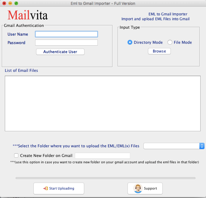 Windows 10 Mailvita EML to Gmail Importer full
