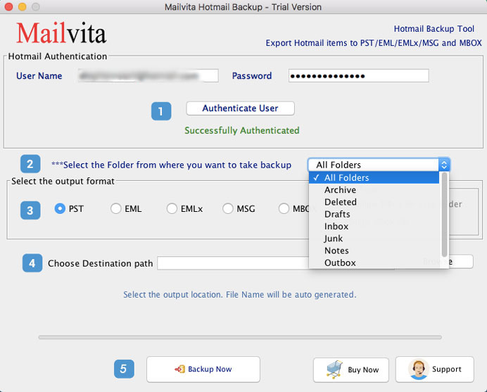 Convert Hotmail to PST for mac