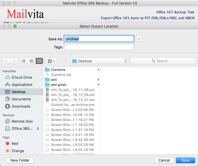 Convert Office365 to PST for mac