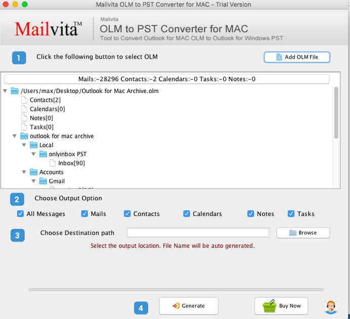 Outlook for Mac to Outlook for Windows conversion