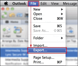 go to File menu and select Export