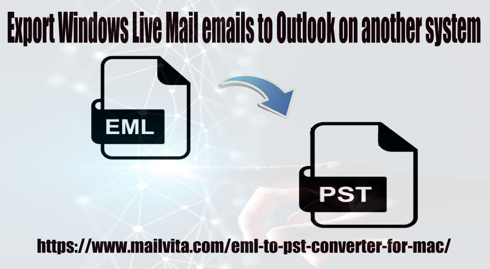 Export Windows Live Mail emails to Outlook on another system